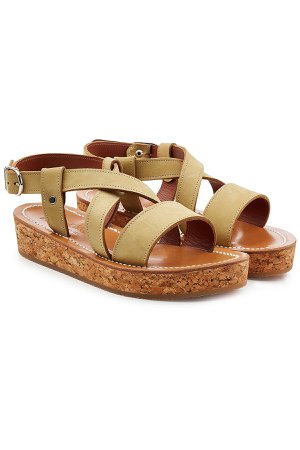 Leather Sandals with Espadrille Wedge Gr. IT 37