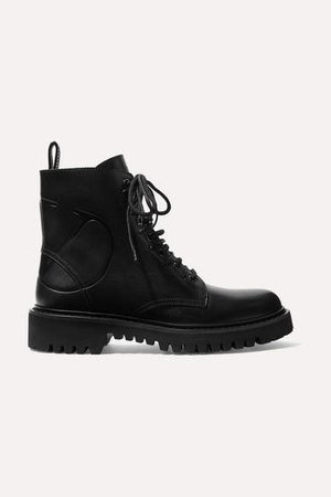 Garavani Logo-debossed Leather Ankle Boots - Black