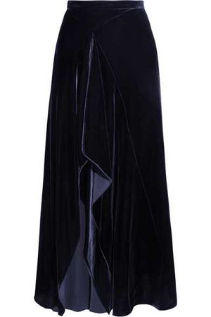 Roland Mouret | Haxby draped velvet midi skirt | NET-A-PORTER.COM