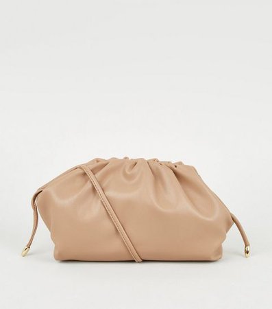 Cream Leather-Look Pouch Bag | New Look