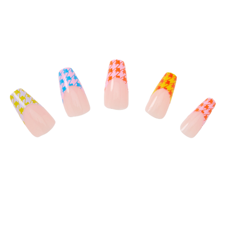 Claire's Houndstooth Squareletto Press On Vegan Faux Nail Set
