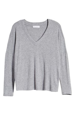 All in Favor V-Neck Sweater Grey