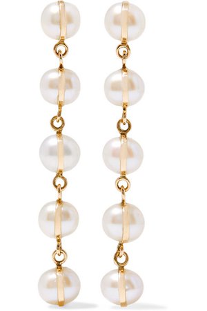 Melissa Joy Manning | 14-karat gold pearl earrings | NET-A-PORTER.COM