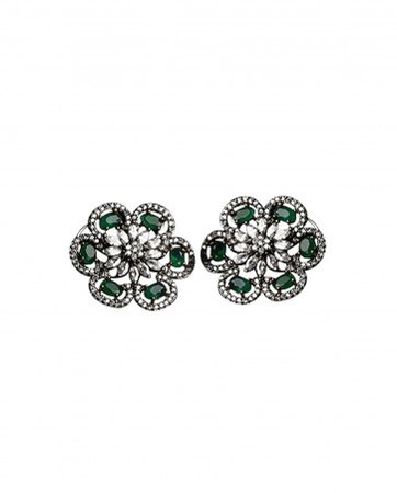 Green Victorian Floral Earrings - Earrings - Jewelry - Indiancultr
