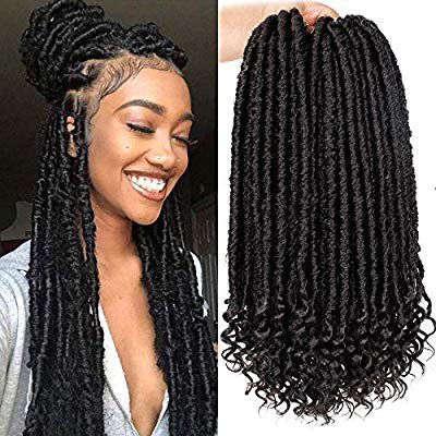 Amazon.com: 6Packs Goddess Faux Locs Crochet Hair 16 Inch Straight Goddess Locs with Curly Ends Synthetic Crochet Hair Braids for Black Women(1B#): Beauty
