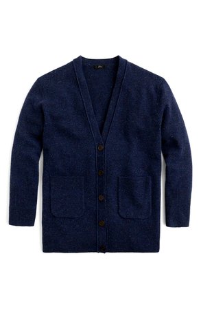 J.Crew Donegal Long Cardigan Sweater (Regular & Plus Size) blue