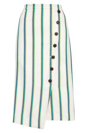 Halogen® Stripe Faux Wrap Pencil Skirt (Regular & Petite) | Nordstrom
