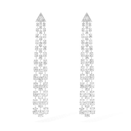 White Gold Diamond Chandelier Earrings High Jewelry Kashmir | Messika 07198-WG