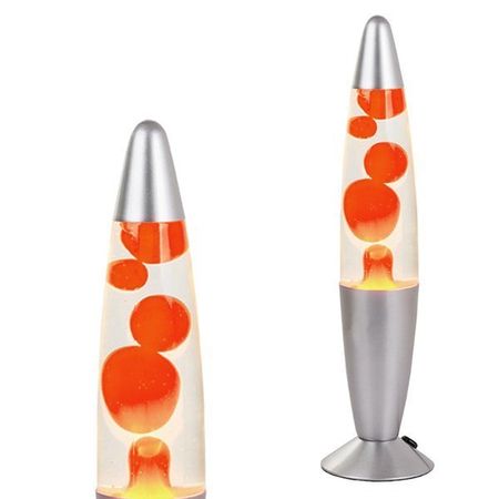 Ρετρό Διακοσμητικό Φωτιστικό Λάμπα Λάβας Με Πορτοκαλί Κερί, 8.5x34.5 Cm, Lava Lamp | Public