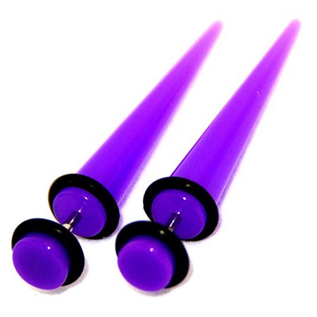 Amazon.com: Purple Violet Acrylic Fake Cheaters Faux Illusion Tapers Stretchers Expanders 2G Gauge 6mm 1 Pair Medium: Jewelry