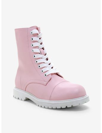 Pastel Pink Combat Boots | Hot Topic