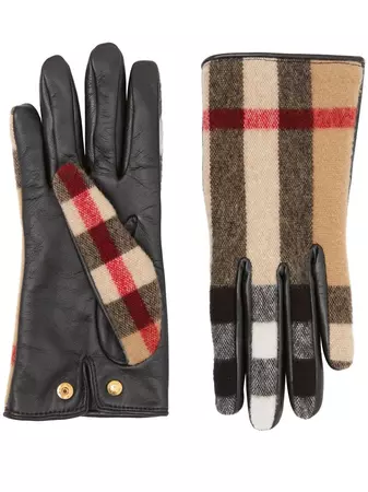 Burberry Vintage Check Paneled Gloves - Farfetch