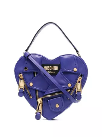 Moschino Heart Biker shoulder bag