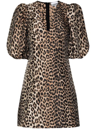 GANNI leopard-print Mini Dress - Farfetch
