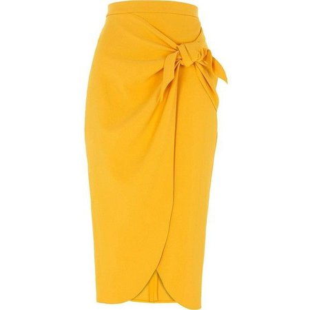 Mustard Yellow Tied Maxi Skirt