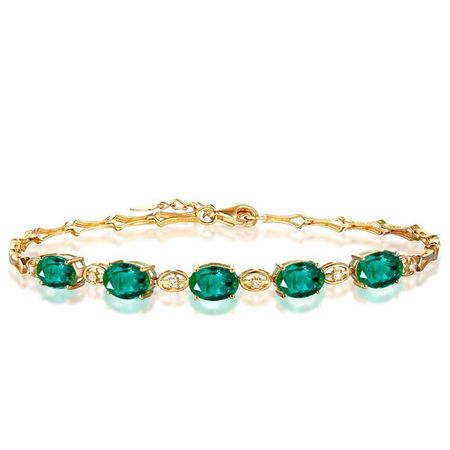 Emerald 18K Gold Filled Bracelet Emerald Bracelet Real - Etsy