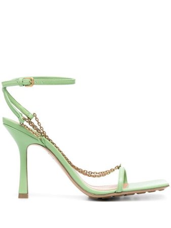 Bottega Veneta Stretch chain-detail sandals green 651385VBSF0 - Farfetch