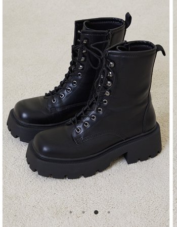 Black chunky boots