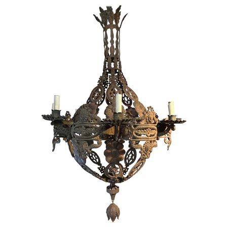17th Century Spanish Toile Chandelier For Sale at 1stDibs