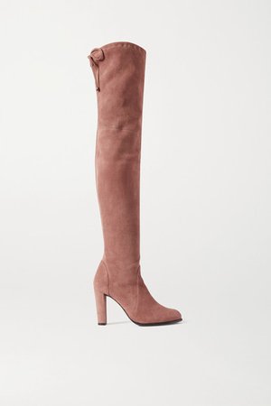 Highland Stretch-suede Over-the-knee Boots - Taupe