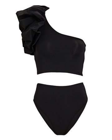 Maygel Coronel Luisa Ruffled One-Shoulder Bikini Set | INTERMIX®