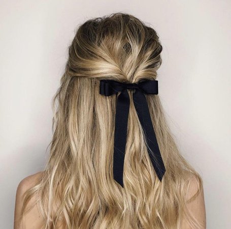 Grosgrain Long Bow Hair Tie Barrette Upscale Women's | Etsy