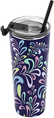 Amazon.com: Simple Modern Classic Insulated Tumbler with Straw and Flip or Clear Lid Stainless Steel Water Bottle Iced Coffee Travel Mug Cup, 24oz, Pattern: Floral Swirl: Kitchen & Dining