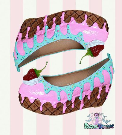 Drippy Ice Cream Cupcake Platform Shoes (Pastel Dreams)