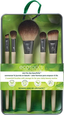 Amazon.com: EcoTools Makeup Brush Set for Eyeshadow, Foundation, Blush, and Concealer with Bonus Storage Case, Start the Day Beautifully, Travel Friendly, 5 Piece Set : Everything Else
