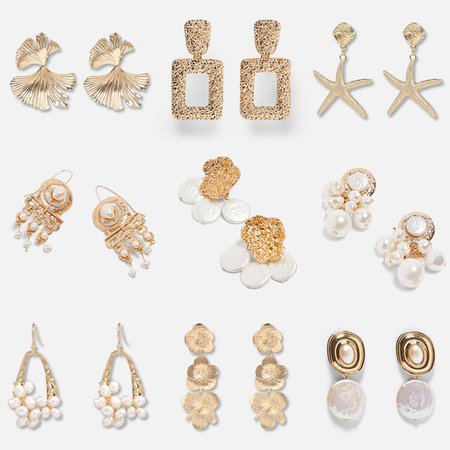 JUJIA New Collection za 2020 Trendy Big Drop Earrings Women Gold Hanging Earrings Simulated Pearl Maxi Statement Jewelry|Drop Earrings| - AliExpress