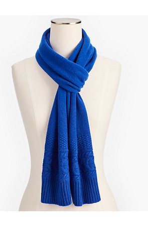 Cashmere Cable Border Scarf | Talbots