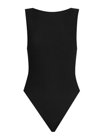 Black 90s Sleeveless Low Back Bodysuit | Miss Selfridge