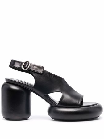 Jil Sander chunky-heel Leather Sandals - Farfetch