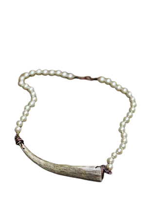 bone and pearl necklace
