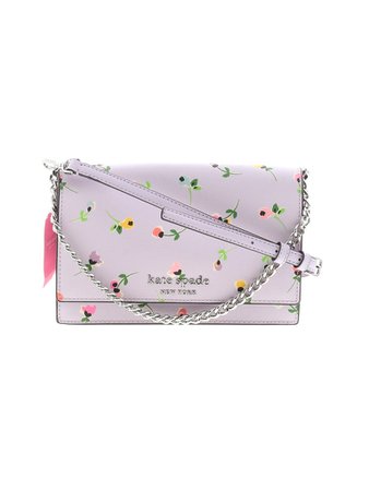 Kate Spade New York Leather Floral light Purple Leather Crossbody Bag One Size - 20% off | thredUP