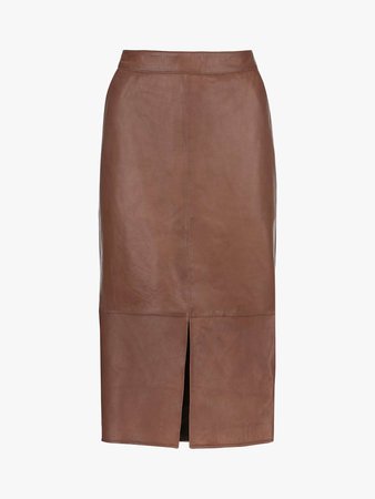Mint Velvet Leather Pencil Skirt at John Lewis & Partners