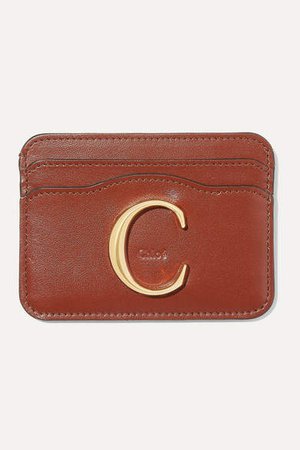 C Leather Cardholder - Brown