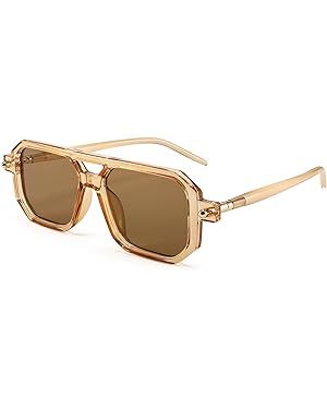 Amazon.com: FEISEDY Vintage Square 70s Flat Aviator Sunglasses Women Men Classic Retro Stylish Frame UV400 Sunglasses B2622 : Clothing, Shoes & Jewelry
