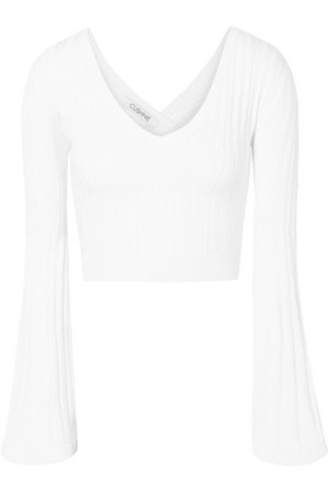 Cushnie | Cropped ribbed-knit top | NET-A-PORTER.COM