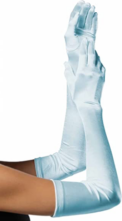 blue silk gloves