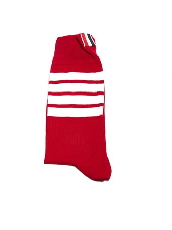 Thom Browne Striped Logo Socks