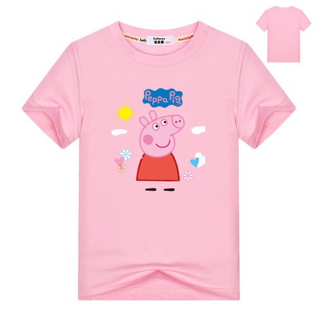 Girls Peppa Pig Baby Clothes Kids T-Shirt Cartoon Pink Tee | Shopee Philippines
