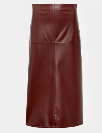 max mara faux leather skirt bordeaux