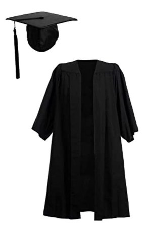 grad gown and cap