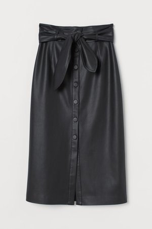 Faux Leather Skirt - Black - | H&M US