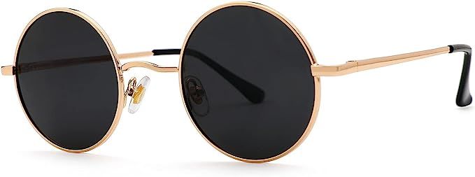 Amazon.com: Pro Acme Retro Small Round Polarized Sunglasses for Men Women (Gold Frame/Black Lens) : Clothing, Shoes & Jewelry