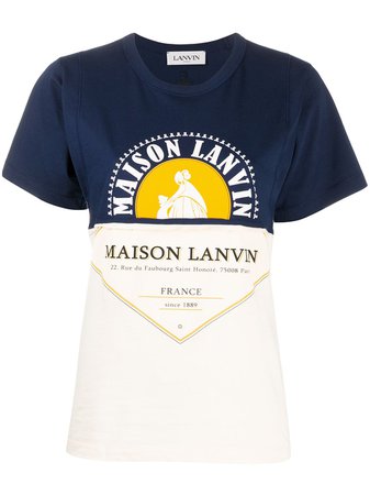 LANVIN Colour Block Printed T-shirt - Farfetch