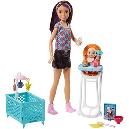 Amazon.com: Barbie Skipper Babysitters Inc. Doll and Feeding Playset: Toys & Games