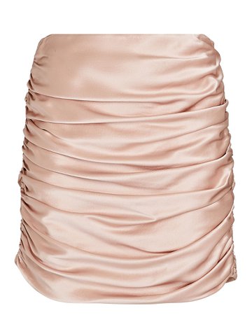 Michelle Mason Ruched Silk Mini Skirt | INTERMIX®