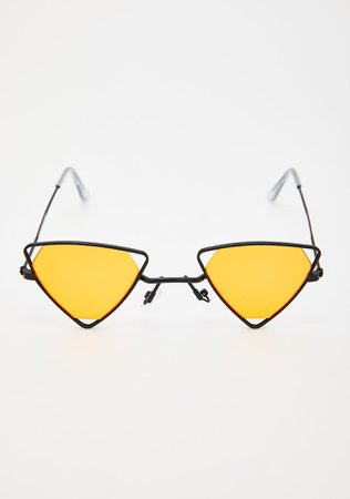 Yellow Clear Triangle Sunglasses | Dolls Kill